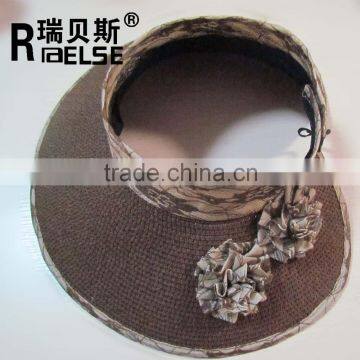 wholesale visor folding lady hat custom logo paper straw hat