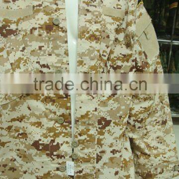 Custom Cotton Polyest Ripstop Desert Digital Camouflage Lybria Army Vertical Collar Fighting ACU Uniform photo-2