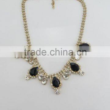 High quality mixed tone crystal stone necklace