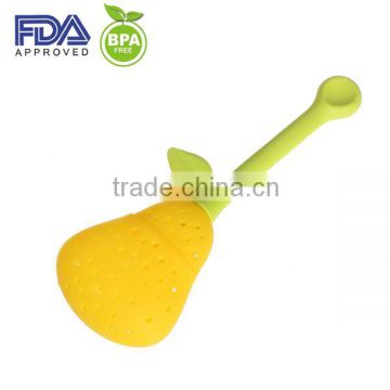 Fashion design pear shape silicone tea bag, silicone tea infuser