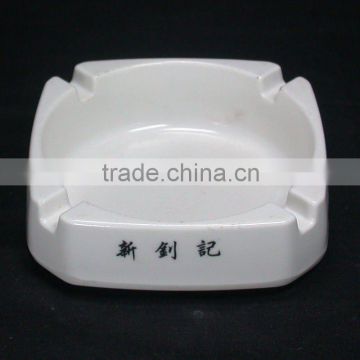 square shaped melamine ashtray whith black logo