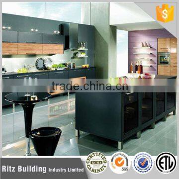 Black lacquer kitchen cabients glass kitchen door design