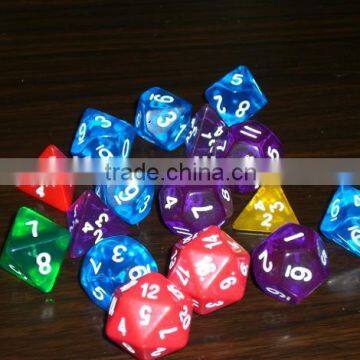 polyhedral 12-sides game dice with various color