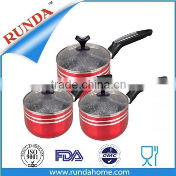 Red non stick sauce pot sets