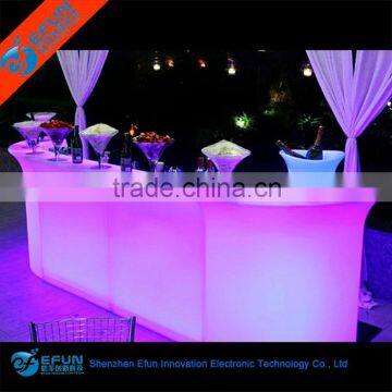 illuminated rgb color modern bar counter ,led plastic portable bar counter furniture