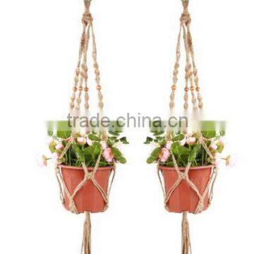 Wholesale 1pcs Macrame Plant Hanger Heavy Duty Patio Balcony Deck Ceiling For Round Square Containers Pots Indoor Decoration