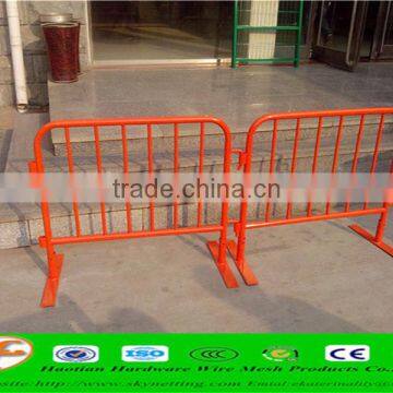 8 Ft Steel Barricade with Orange Powder Coat / Flat Bases