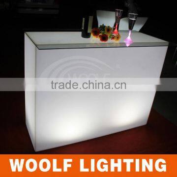 Glowing Rectangular LED Cocktail Lounge Table LED Party Events Lighting Up Decorative Table