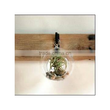 Wooden Strips Board With Wrought Iron Hooks( No Glass Globe Decor) photo-3