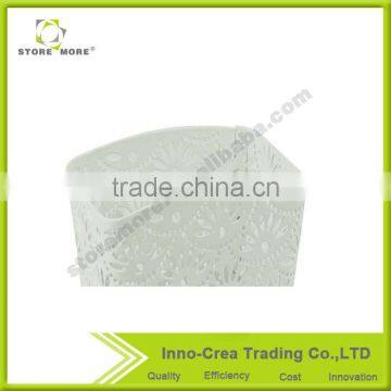 Flower Pattern Desk Organizer Green Spray Metal Pencil Holder photo-4