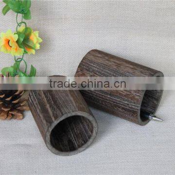 Antique Decoration Cylinder Used Wooden Pen Box Case photo-4