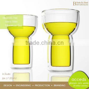 Unique Shape Lead Free Glass Espresso Cups And Saucers photo-6