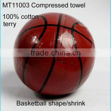 Basketball Shape Cotton Compressed Towel