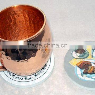 Customized Cheap Wooden Tea Cup Coaster, Tea Placement Cup Mat Coaster, Handmade Mule Mug Coaster, Custom MDF Wood Coaster photo-3