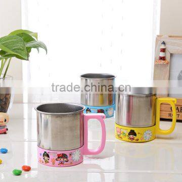 Double Wall PP+Stainless Steel vacuum cup for kids