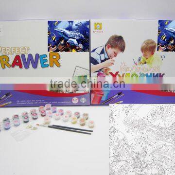 Diy number painting toy Canvas drawing toy Cartoon Pattern