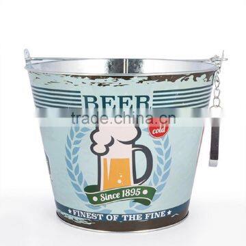 Metal Ice Beer Bucket with Bottle Opener for Garden Party BBQ Barbeque Birthday (Cold Beer)
