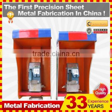 Outdoor freestanding public telephone booth model