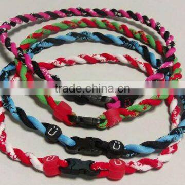 sport style fashion necklace /titanium sports necklace/braided ropes necklaces and bracelets