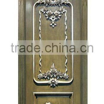 Luxury French Baroque Style Solid Wood Carved Blue Door With Golden Frame BF11-09223c photo-4