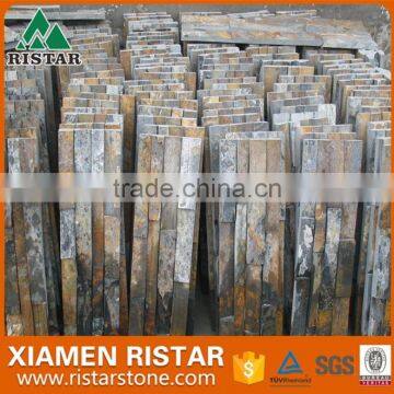 China rusty slate stone wall with strip shape