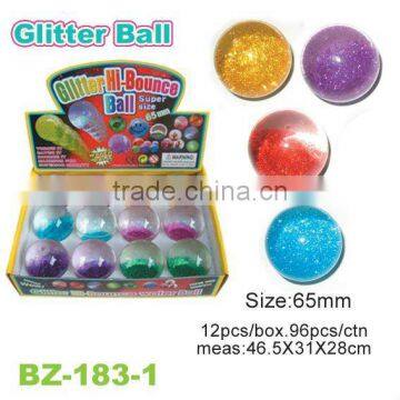 Novelty 65mm TPU Water Glitter Bouncing Ball