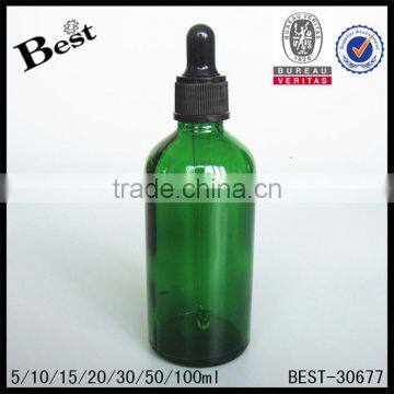 Shanghai Best Manufacturer Oil Glass Bottle 10ml 15ml 30ml 50ml Green Oil Glass Bottle With White Dropper photo-5