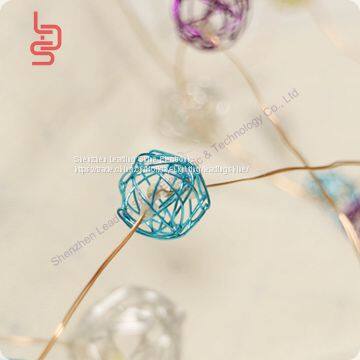 Rattan Ball Colorful White Led Copper String Light Cr2032 2m 20 Lights Fairy Light String photo-4