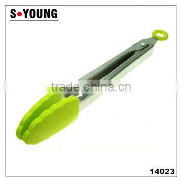 14023 Barbecue Grill Tongs Silicone Kitchen Serving Locking Food Tong photo-2