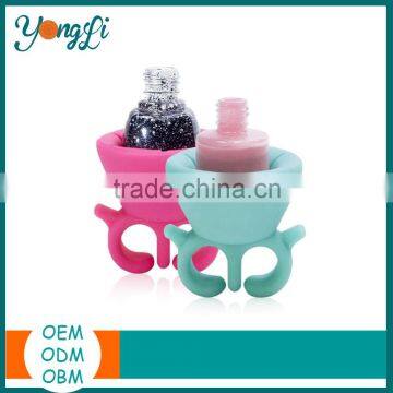 Nail Polish Bottle Holder Ring Set of 3 Pieces Silicone Wearable Nail Polish Bottle Holder photo-3
