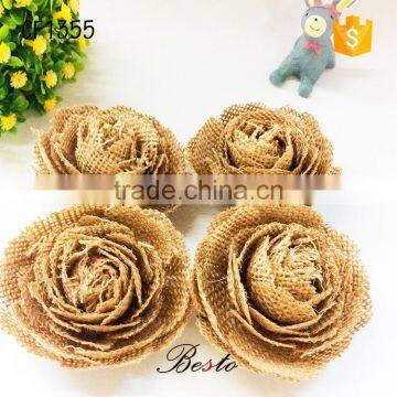 Handmade wholesale crafting burlap flower for occasion decoration