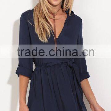 roll up sleeve wrap playsuit latest design rompers jumpsuits for women