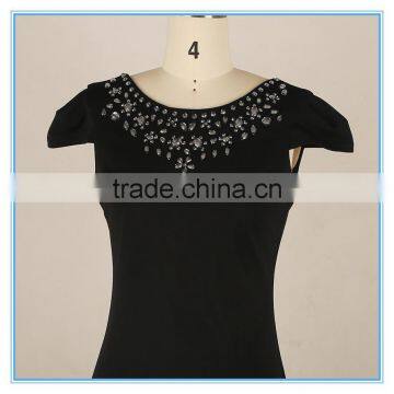 Elegant Ladies Bodycon Dress 2016 Open Back V Neck Midi Dress photo-2