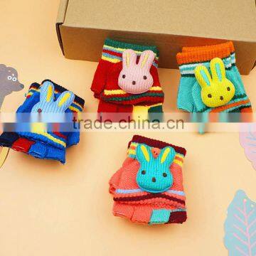 TC13019 New Fashion Lovely Animal Pattern Kids Gloves, Cheap Winter Knitting Half Fingers Baby Gloves Wholesale photo-6