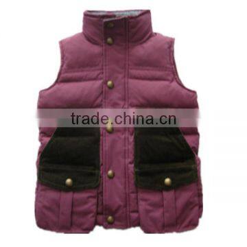 Children Vest,zip Front Thick Padding Winter Padding Childrens Casual Vest