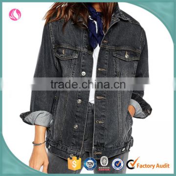 Wholesale Price Women Fashion Washed Winter Denim Jacket Woman Apparel