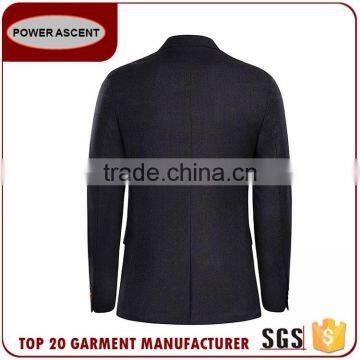 New Design Half Lined Polyester Viscose Black Man Business Suit Jacket photo-2