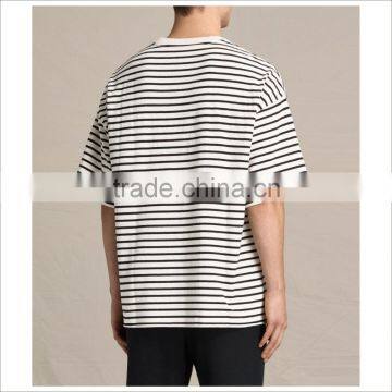 Design Your Own Logo Elbow Sleeve Cotton Striped T Shirt Men photo-2