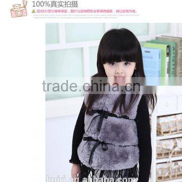2015 Winter New Waistcoat European and American Girls Fur Vest Plus Thick Fringed/tassel Vest Faux Fur Vest Children's Jacket photo-2