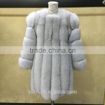 PC-255 European Style Top Selling Real Fox Fur Products Cheap Women Knee Length Winter Coat photo-3