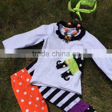 The Halloween Kids Girls The Witch's Shoes OUTFITS Pant Sets Girls Boutique Clothes Kids Sets With Matching Accessory photo-3