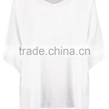 Loose Fit Oversized Dip Back Blouse Wholesale Plus Size Women Clothing 2016 photo-4