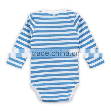 2017 Navy Style Wholesale Baby Romper Blue & White Stripes Pattern Long Sleeves Onesie Baby Bodysuit Jumper photo-2