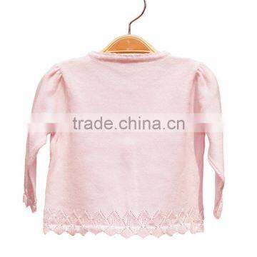 Wholesale O Neck With Pointelle Knitted Girls Cardigan photo-2