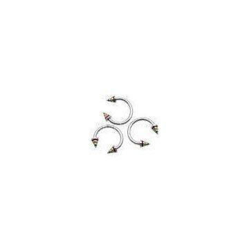 Triple Spike Surgical Stainless Steel Non - Toxic Horse Shoe Circular Barbell For Anniversary