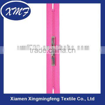 Two Way Open End Metal Zipper with Double Sliders