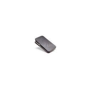 Non - toxic Leather Iphone Protective Cases Cover Book Style grey