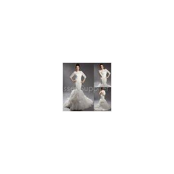 Mermaid Ruffles Detachable Half Sleeve Wedding Dresses With Jacket for Winter