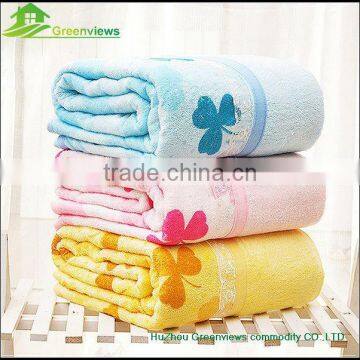 Cotton bath sheet towelling blanket with jacquard logo cotton foot coverlet blankets