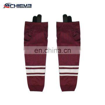 2017 wholesale blank polyester socks, green ice hockey socks